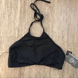 Vince Camuto Black Scalloped Illusion Bikini Top